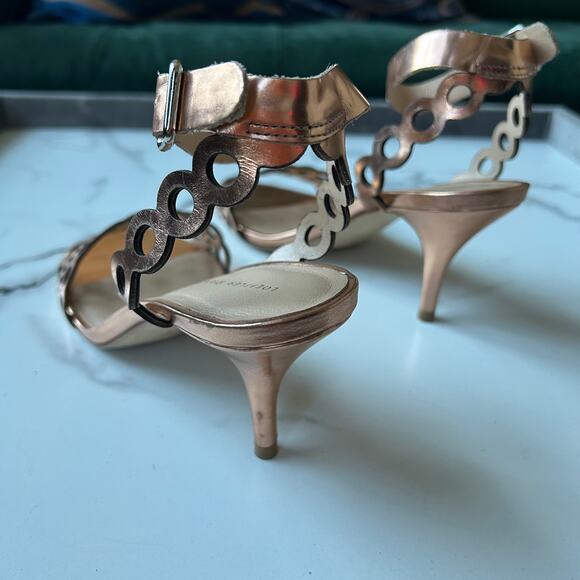 Loeffler Randall Opal Geometric Laser Cut Metallic Sandals Size 9 - Picture 6 of 9